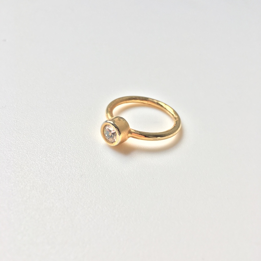 Gold Ring with Clear Stone